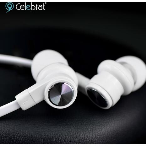 Ακουστικά CELEBRAT earphones D9 με μικρόφωνο λευκό
